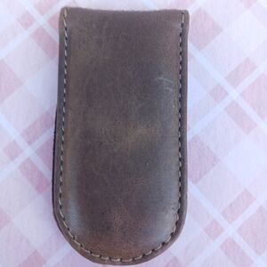 LEATHER MONEY CLIP New BROWN